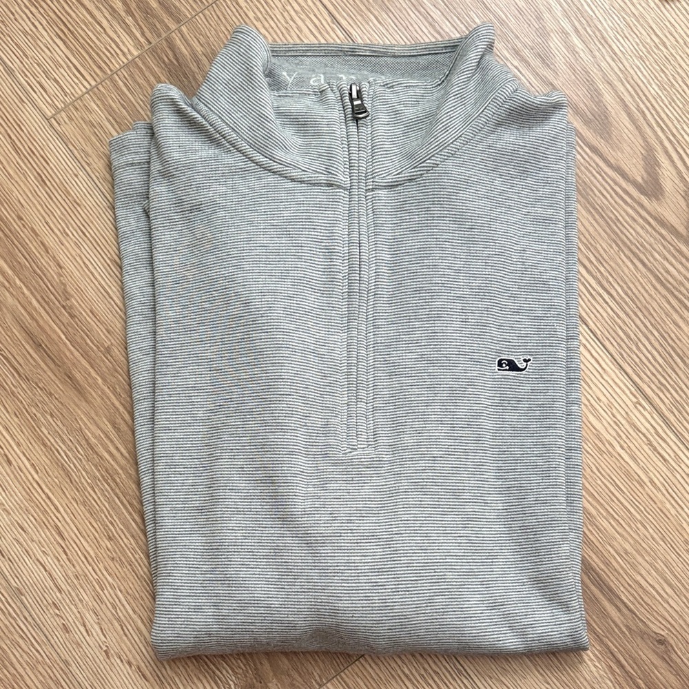 Vineyard Vines Men's Light Gray Zip-Up Sweater